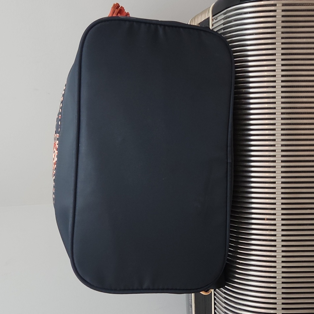 NWOT- SPARTINA 449 NAVY BLUE & CORAL HERRINGBONE TASSLE BACKPACK W/ADJUST STRAPS - Picture 5 of 10